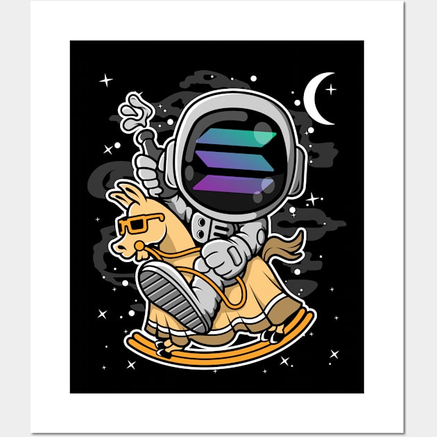 Astronaut Horse Solana SOL Coin To The Moon Crypto Token Cryptocurrency Blockchain Wallet Birthday Gift For Men Women Kids Wall Art by Thingking About